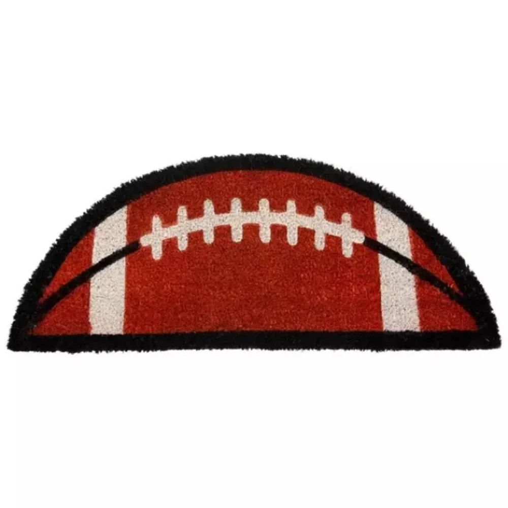 Football Half Circle Coir Doormat